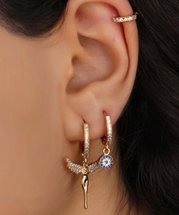 گوشواره زنانه پکی وای اس ایکس Ysx مدل چشم نظر کد AAC-648