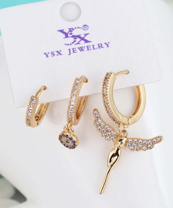 گوشواره زنانه پکی وای اس ایکس Ysx مدل چشم نظر کد AAC-648