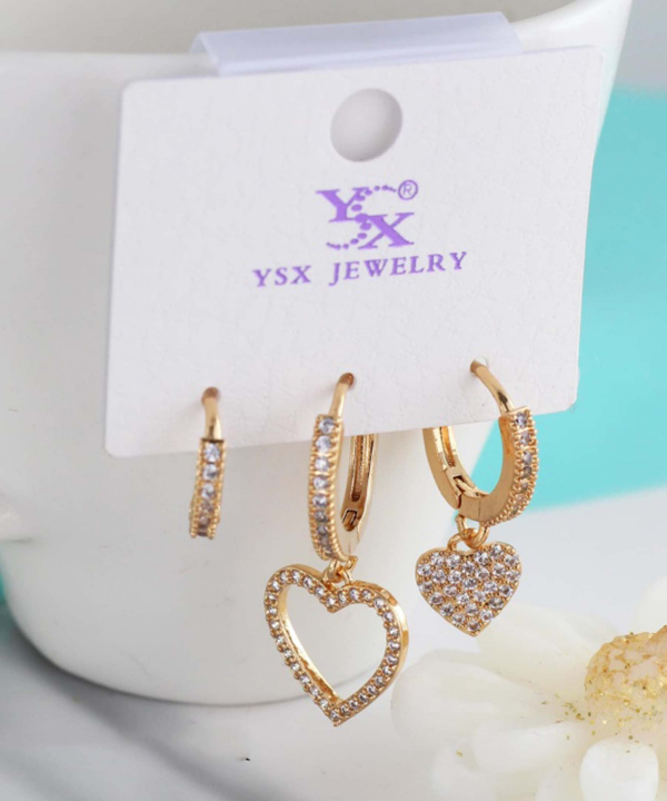 گوشواره زنانه پکی وای اس ایکس Ysx مدل قلب کد AAC-649