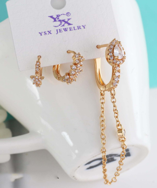 گوشواره زنانه پکی وای اس ایکس Ysx مدل ستاره کد AAC-650