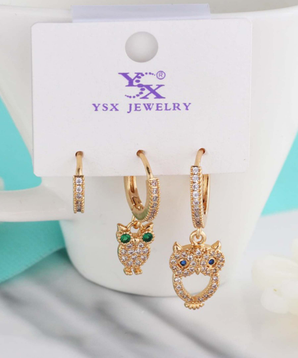 گوشواره زنانه پکی وای اس ایکس Ysx مدل جغد کد AAC-651