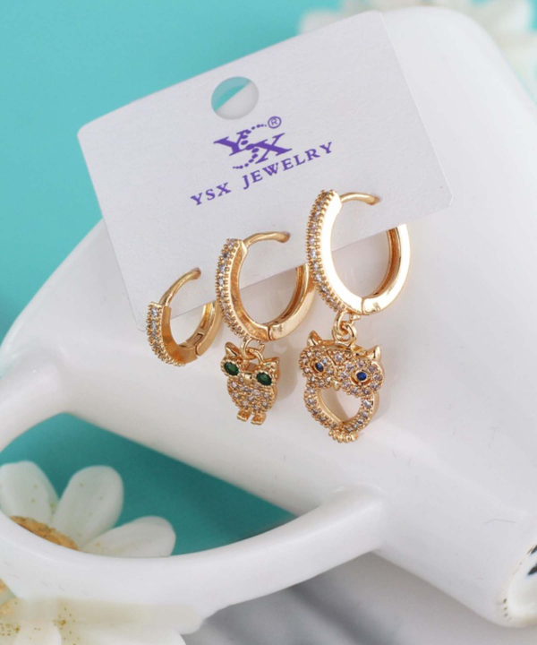 گوشواره زنانه پکی وای اس ایکس Ysx مدل جغد کد AAC-651