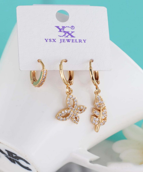 گوشواره زنانه پکی وای اس ایکس Ysx مدل پروانه کد AAC-652