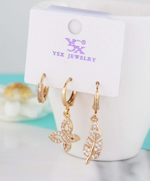 گوشواره زنانه پکی وای اس ایکس Ysx مدل پروانه کد AAC-652