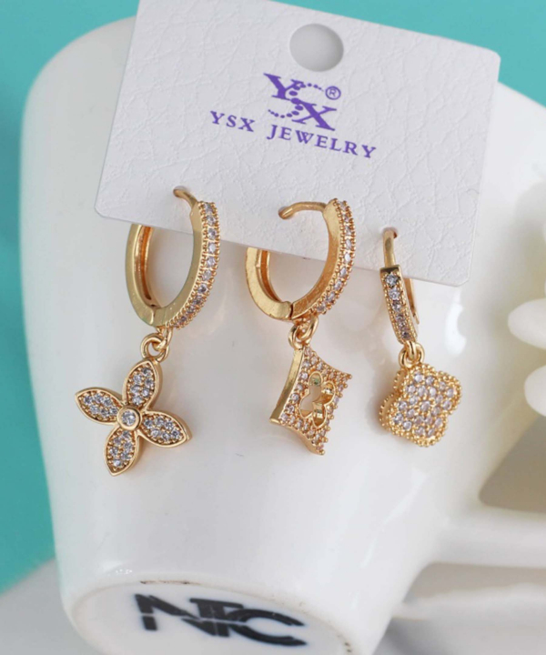 گوشواره زنانه پکی وای اس ایکس Ysx طرح ونکلیف کد AAC-653