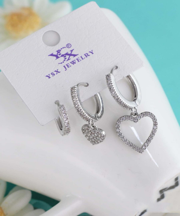 گوشواره زنانه پکی وای اس ایکس Ysx مدل قلب کد AAC-654