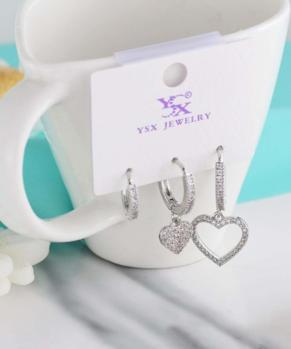 گوشواره زنانه پکی وای اس ایکس Ysx مدل قلب کد AAC-654