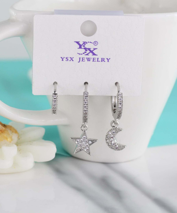 گوشواره زنانه پکی وای اس ایکس Ysx مدل ستاره کد AAC-655