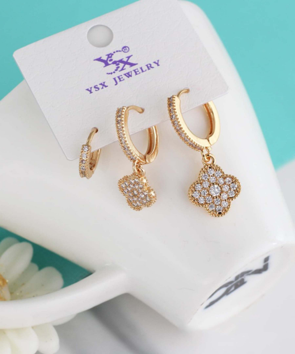 گوشواره زنانه پکی وای اس ایکس Ysx طرح ونکلیف کد AAC-658