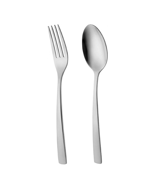 سرویس قاشق و چنگال ??? پارچه فلورانس براق جعبه چوبی پایه‌دار ناب استیل Nabsteel کد 8812