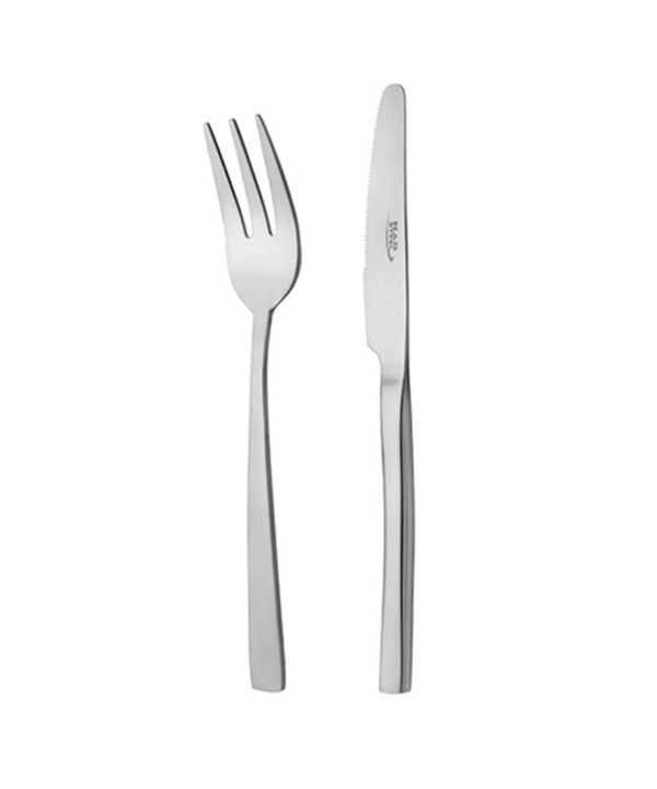 سرویس قاشق و چنگال ??? پارچه فلورانس براق جعبه چوبی پایه‌دار ناب استیل Nabsteel کد 8812