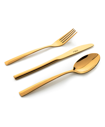 سرویس قاشق و چنگال 158 پارچه فلورانس طلایی PVD جعبه چوبی پایه دار ناب استیل Nabsteel کد 8812