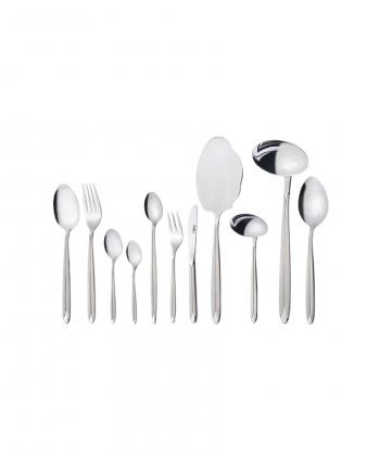 سرویس قاشق و چنگال 86 پارچه پالرمو مات جعبه چوبی سفید ناب استیل Nabsteel کد 1612