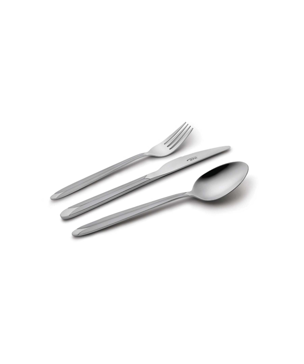 سرویس قاشق و چنگال 86 پارچه پالرمو مات جعبه چوبی سفید ناب استیل Nabsteel کد 1612