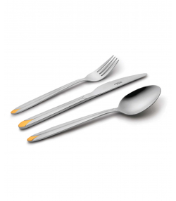 سرویس قاشق و چنگال 57 پارچه پالرمو دورطلایی جعبه کادویی ناب استیل Nabsteel کد 1612