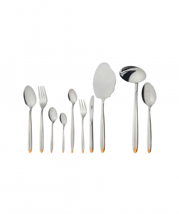 سرویس قاشق و چنگال 98 پارچه پالرمو دورطلایی با جعبه کادویی ناب استیل Nabsteel کد 1612