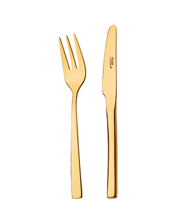 سرویس قاشق و چنگال ?? پارچه فلورانس طلایی PVD جعبه کادویی ناب استیل Nabsteel کد 8812