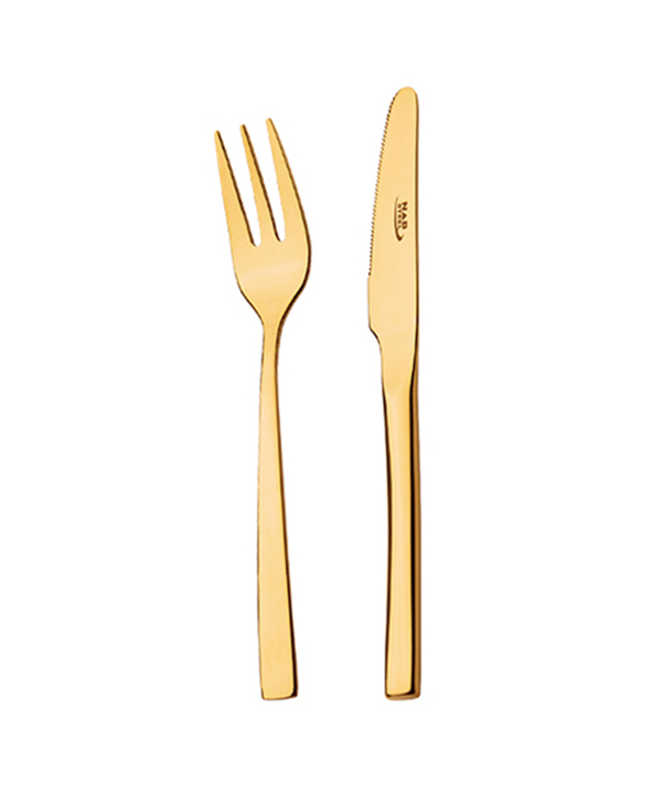 سرویس قاشق و چنگال ?? پارچه فلورانس طلایی PVD جعبه کادویی ناب استیل Nabsteel کد 8812