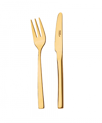 سرویس قاشق و چنگال 98 پارچه فلورانس طلایی PVD جعبه کادویی ناب استیل Nabsteel کد 8812