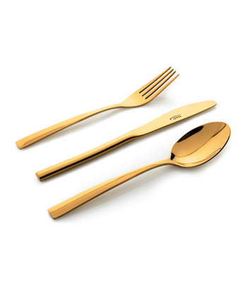 سرویس قاشق و چنگال 116 پارچه فلورانس طلایی PVD جعبه کادویی ناب استیل Nabsteel کد 8812