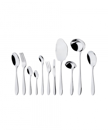 سرویس قاشق و چنگال 86 پارچه ورونا براق جعبه چوبی مشکی ناب استیل Nabsteel کد 2412