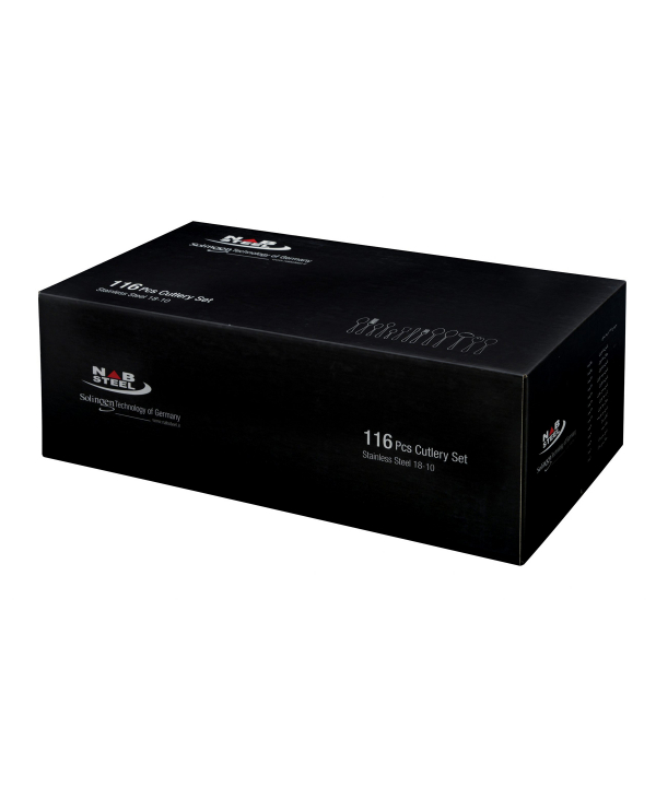 سرویس قاشق و چنگال 116 پارچه فلورانس دورطلایی جعبه کادویی ناب استیل Nabsteel کد 8812