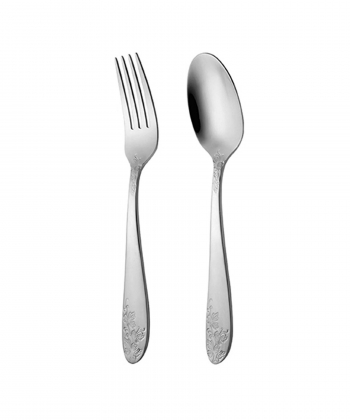 سرویس قاشق و چنگال86 پارچه امپریال براق جعبه چوبی سفید ناب استیل Nabsteel کد 1312