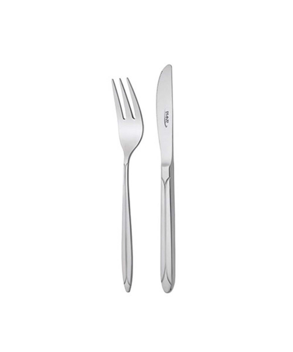 سرویس قاشق و چنگال 136 پارچه پالرمو براق جعبه چوبی پایه‌دار ناب استیل Nabsteel کد 1612