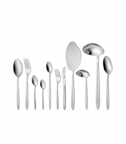 سرویس قاشق و چنگال 86 پارچه پالرمو براق جعبه چوبی سفید ناب استیل Nabsteel کد 1612
