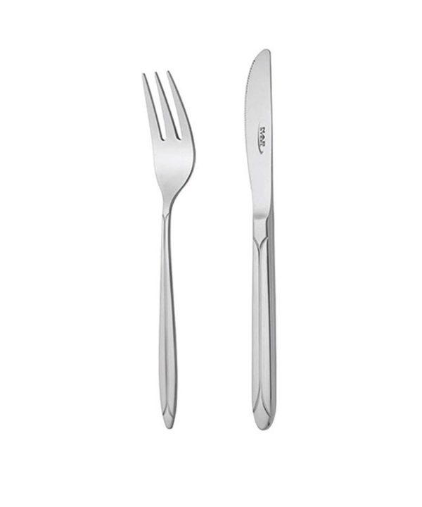 سرویس قاشق و چنگال 86 پارچه پالرمو براق جعبه چوبی سفید ناب استیل Nabsteel کد 1612