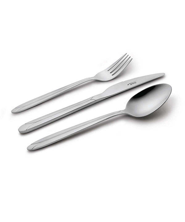 سرویس قاشق و چنگال 86 پارچه پالرمو براق جعبه چوبی سفید ناب استیل Nabsteel کد 1612