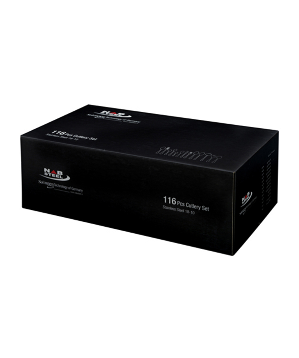 سرویس قاشق و چنگال 116 پارچه فلورانس مات جعبه کادویی ناب استیل Nabsteel کد 8812