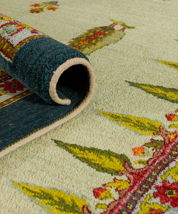 فرش دستباف لری بافت ذوالانواری LORI (LORIBAFT)4044پوست هندوانه ای3