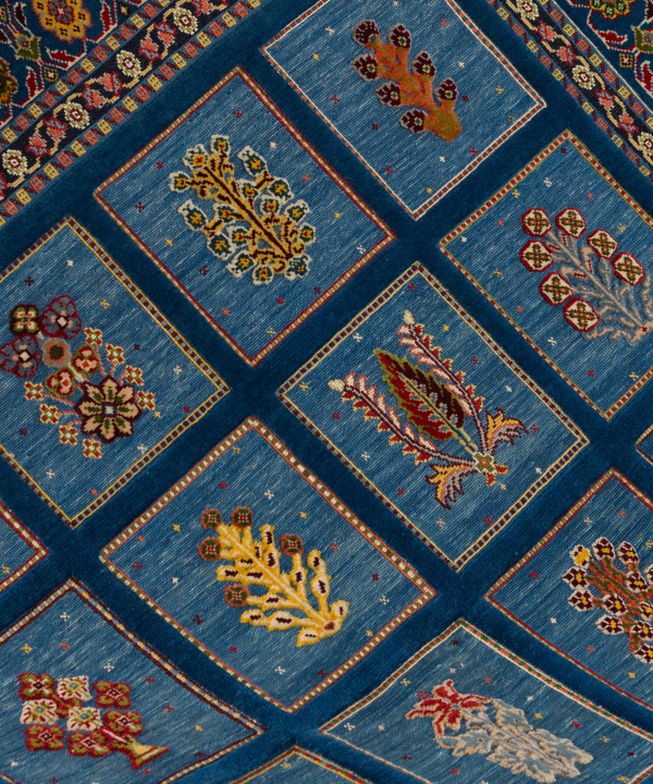 گلیم فرش شیراز ذوالانواریkilim carpet (shiraz)4084طیف آبی