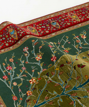 گلیم فرش مرینوس شیراز ذوالانواریkilim carpet merinos (shiraz)4060طیف سبز