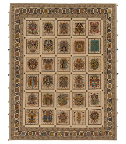 گلیم فرش شیراز ذوالانواریkilim carpet (shiraz)4062خودرنگ1 سفید