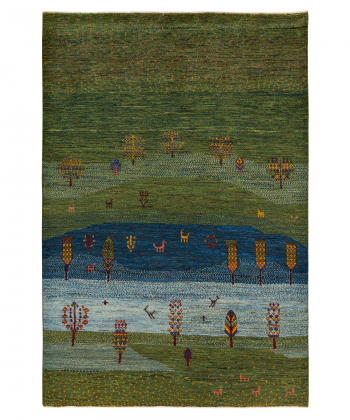 فرش دستباف کشکولی ذوالانواری کد 3073