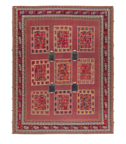 گلیم فرش شیرازقرمز3 ذوالانواری 3164kilim carpet (shiraz)