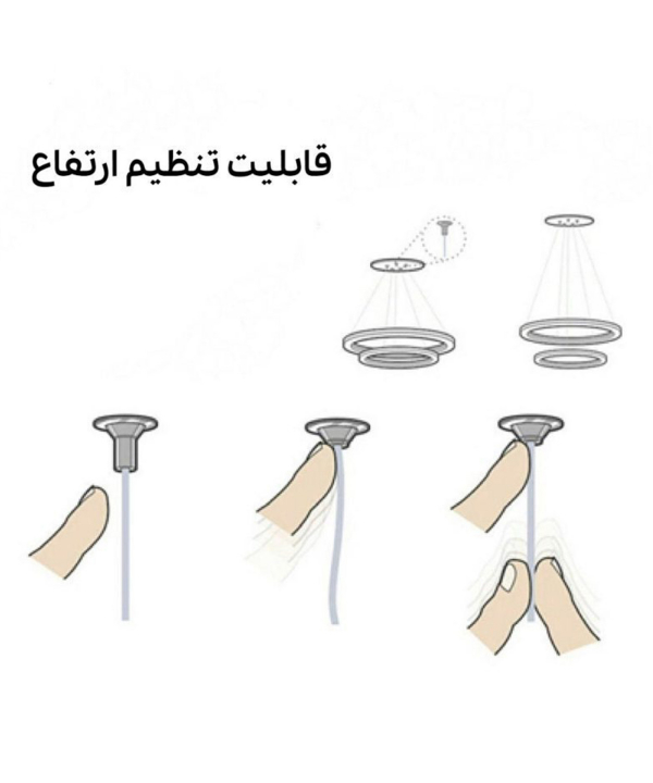 لوستر سه شعله چشمه نور کد L6325/3BK