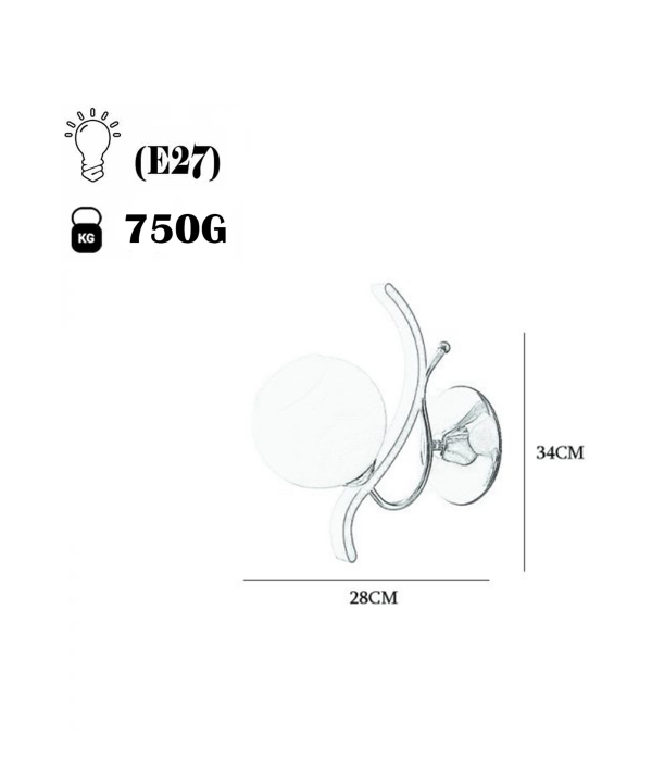چراغ دیواری چشمه نور کد 887/1W