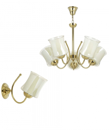 لوستر وچراغ دیواری چشمه نور کد A825/3-1-Pro بسته دو عددی