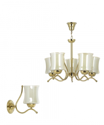 لوستر وچراغ دیواری چشمه نور کد A823/7-1-Pro بسته دو عددی