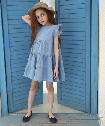 پیراهن آستین حلقه ای دخترانه ملورینا مدل AM-Mel-8127