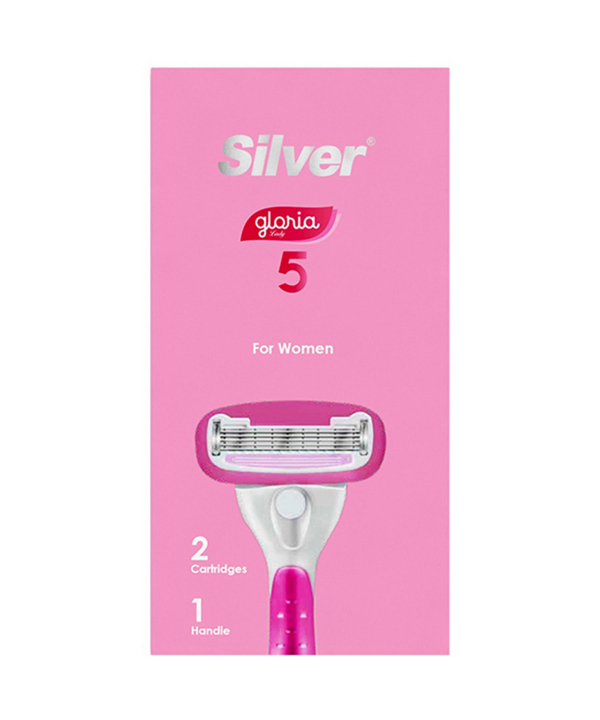خودتراش 5 تیغه زنانه سیلور Silver مدل Gloria (1 دسته + 2 یدک)