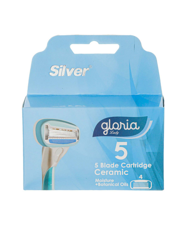 تیغ یدک 5 لبه زنانه سیلور Silver مدل Gloria بسته 4 عددی