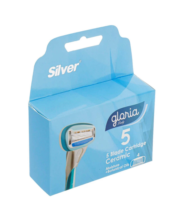 تیغ یدک 5 لبه زنانه سیلور Silver مدل Gloria بسته 4 عددی