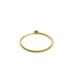 انگشتر تک نگین آبی میو گلد Mio Gold کد R105