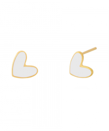 گوشواره قلب سفید میو گلد Mio Gold کد E808