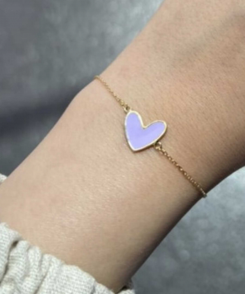 دستبند قلب بنفش میو گلد Mio Gold کد BR833