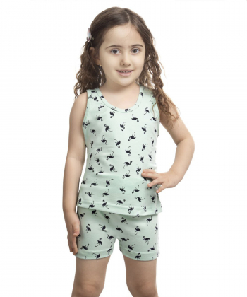 ست تاپ و شلوارک دخترانه سیلکا مدل 11521